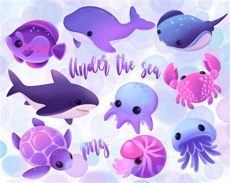 Cute Baby Sea Animals Clipart