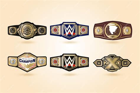 Premium Vector | WWE Wrestiling Belt Vector Illustrations