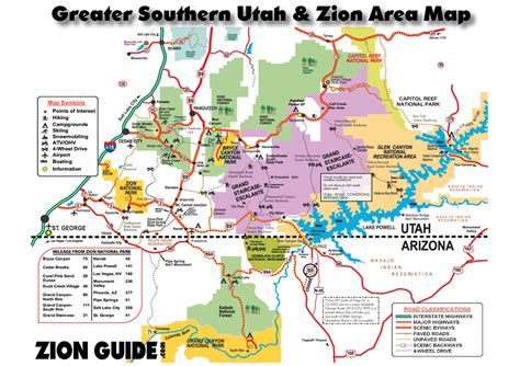 Southern Utah & Zion Area Map | Utah State & National Parks Guide