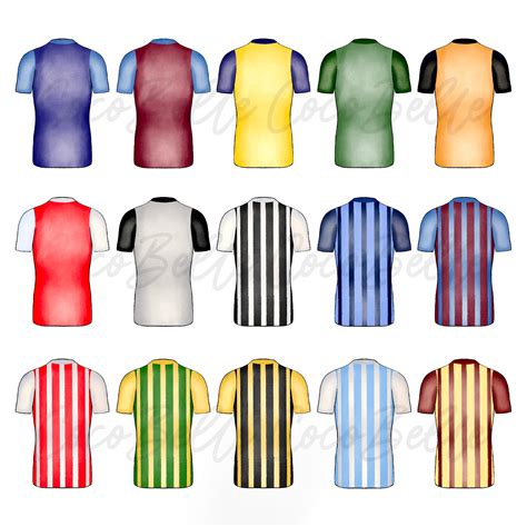 Football Shirts Digital Download PNG Files Stripe Clipart | Etsy UK