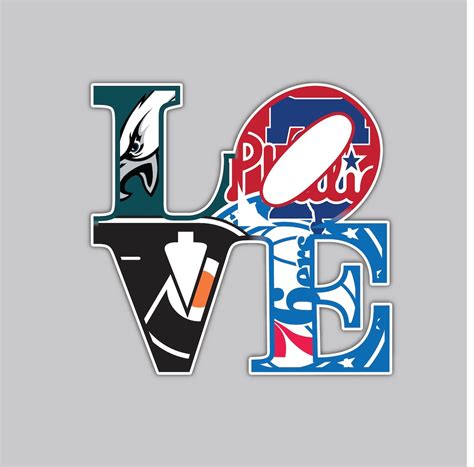 Philly Philadelphia Love Sport Fan Mashup Art Vinyl Sticker - Etsy