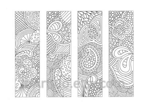 Printable Bookmarks Coloring Page Zendoodle / Zentangle - Etsy Finland