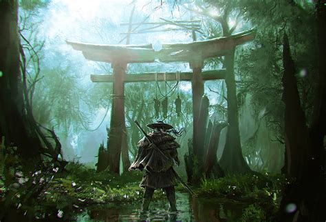 Ghost of Tsushima, ninja at gate, game art HD wallpaper | Pxfuel