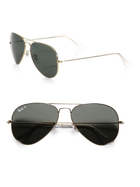 Ray-ban Original Polarized Aviator Sunglasses in Green | Lyst