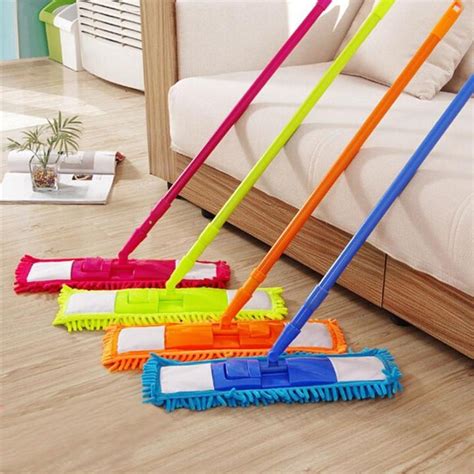 Extendable Microfiber Flat Mop Cleaner Sweeper Wet & Dry Floor Dust ...