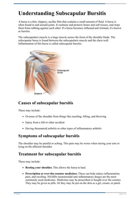 PDF - Understanding Subscapular Bursitis - HealthClips Online