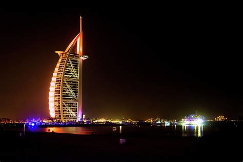 The Burj Al Arab at Night Photograph by Andrew Matwijec - Fine Art America