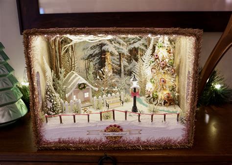 Pink Christmas 6, Christmas Diorama Shadowbox, Christmas Decoration ...