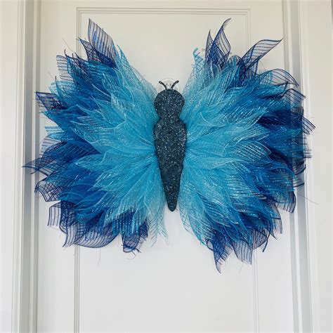 Blue Ombré Butterfly Wreath -30” – Bond Craft Studio