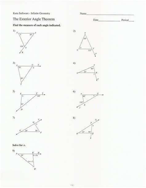 Sum Of Interior Angles Worksheet Answers