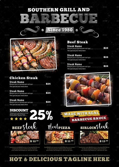 Grill Barbecue Restaurant Menu Template Barbecue Menu Template Sample ...