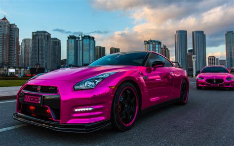 Gallery: Chrome-Pink Wrapped Nissan GT-R and Maserati Quattroporte ...