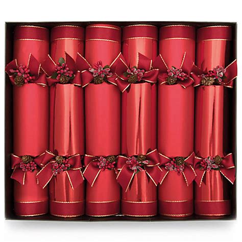 Luxury Handmade Christmas Crackers in Crimson, Pack of 6 by Celebration ...