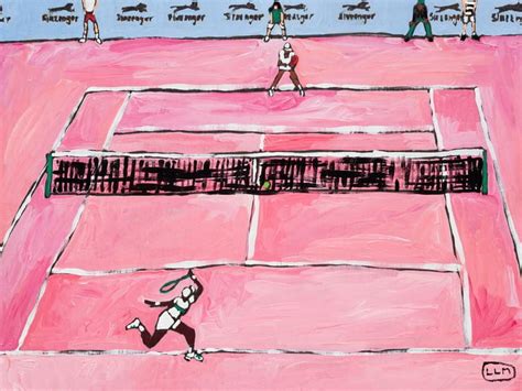 Pink Tennis Court Painting Homage to Venus and Serena by Lara Lee ...