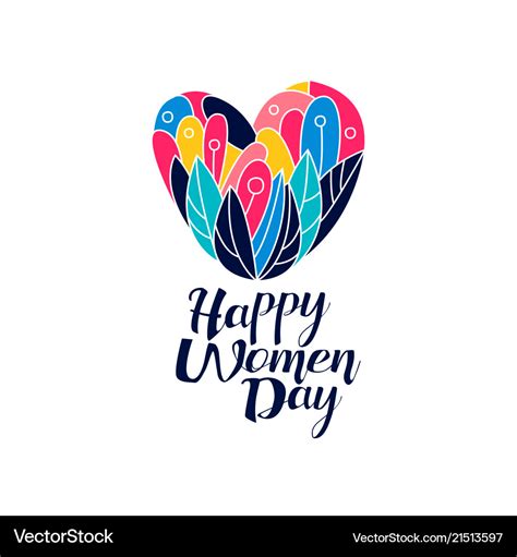 Happy women day logo creative template Royalty Free Vector