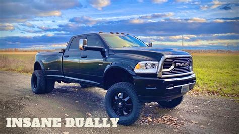 Lifted Dodge Ram 3500 Dually on 35'' tires and 20'' Fuel wheels! - YouTube