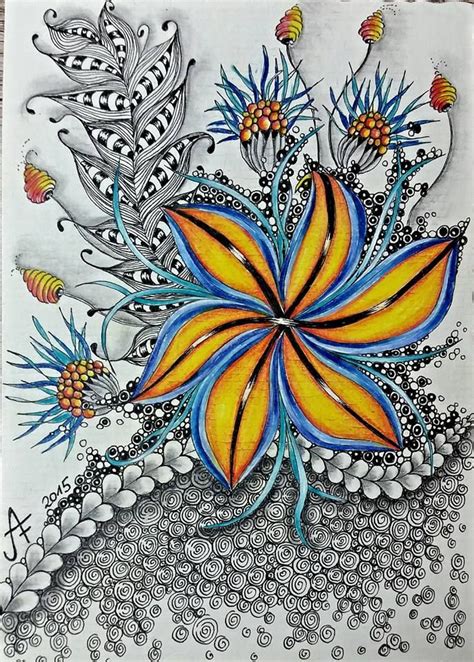 Zentangled Flower Zentangle Flowers, Mandala Doodle, Tangle Doodle ...