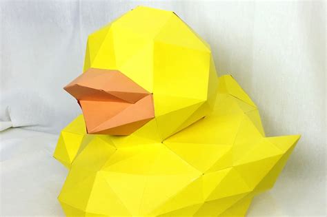 Rubber Duck Paper Sculpture · Creative Fabrica