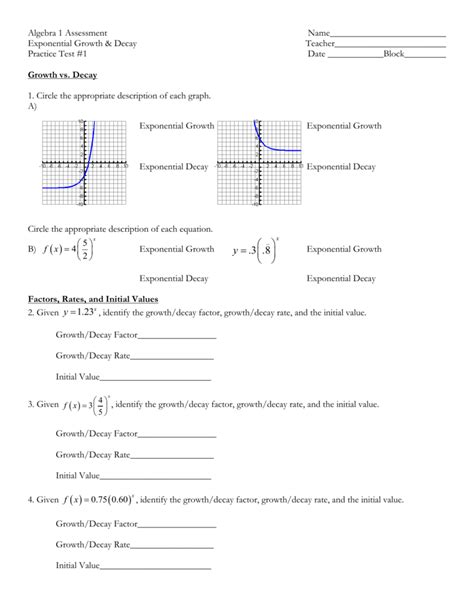 Graphing Exponential Functions Practice Worksheet - Function Worksheets