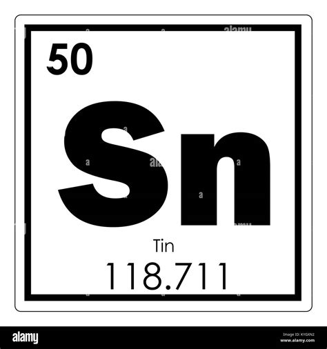 Tin chemical element periodic table science symbol Stock Photo - Alamy