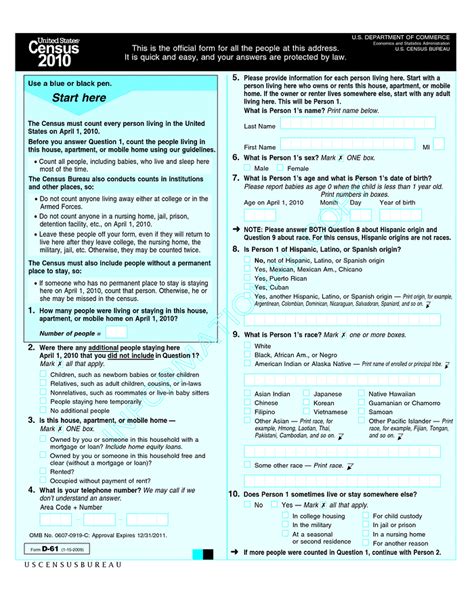 The 2010 Census Form