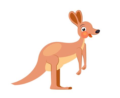 Cute cartoon kangaroo character for children. Flat vector illustration ...