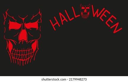 Scary Red Skull On Black Background Stock Vector (Royalty Free ...