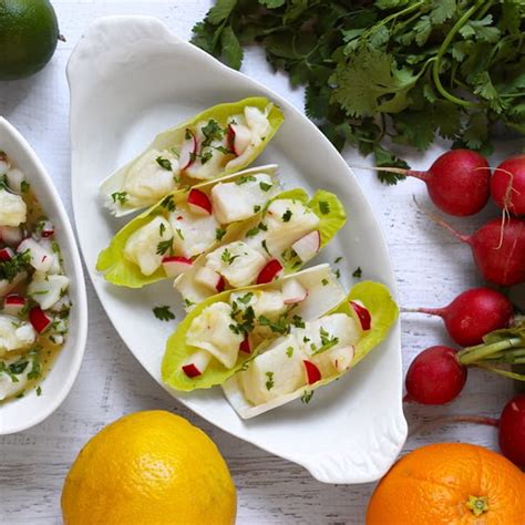 White Fish Ceviche In Endive Boats (AIP) Recipe | Real Plans