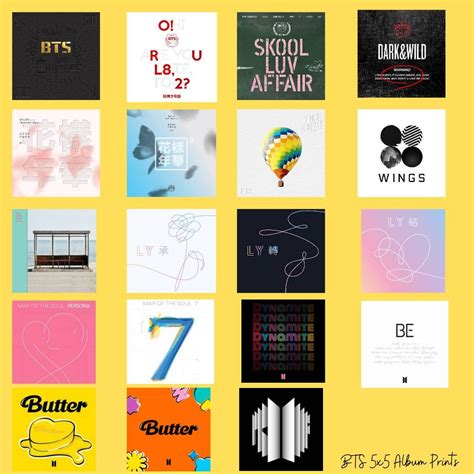 High Quality 5x5 BTS Album Cover Set Prints-rich Colour - Etsy