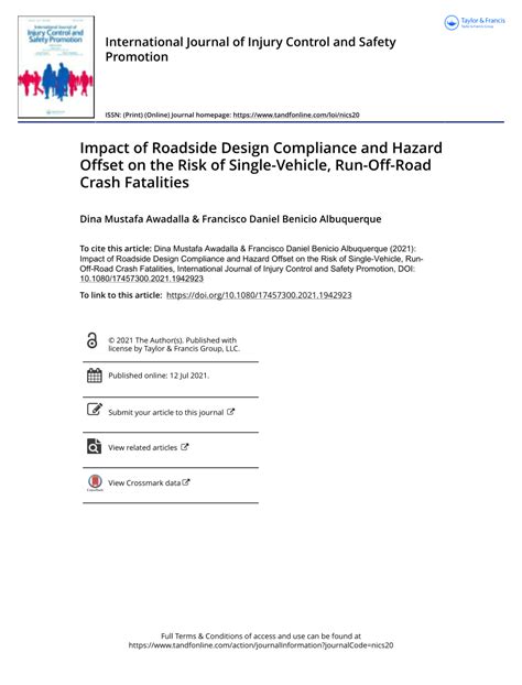 (PDF) Impact of Roadside Design Compliance and Hazard Offset on the ...