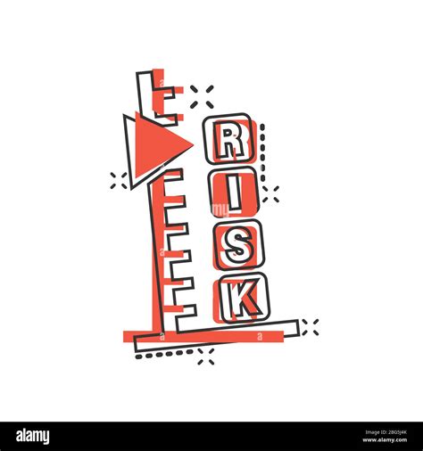 Risk level icon in comic style. Result cartoon vector illustration on ...