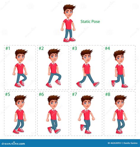 Animation Of Boy Walking. Vector Illustration | CartoonDealer.com #46269948