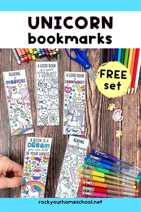 Unicorn Bookmarks to Color for Reading Fun with Kids (Free)