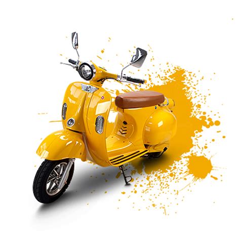 Vespa electric scooter bike 72v/20ah yellow - Goldunited Sdn Bhd