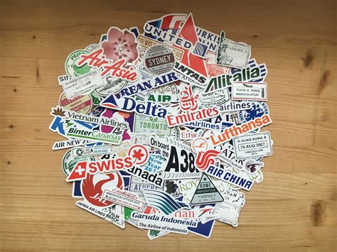 Lot of stickers airlines aviation travel transport | Etsy