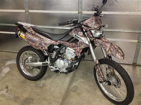 Camo vinyl wrap on Kawasaki KLX250S | Adventure Rider