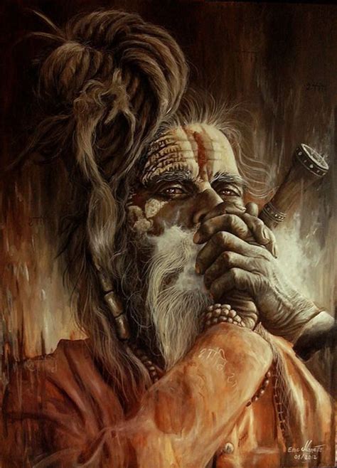 Realistic Painting of Sadhu Baba (by Eric Marette) | Hyper realistic ...