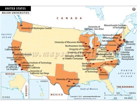 Map of Major Universities in USA | Usa university, Education college ...