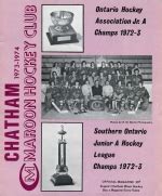 Chatham Maroons 1973-74 roster and scoring statistics at hockeydb.com