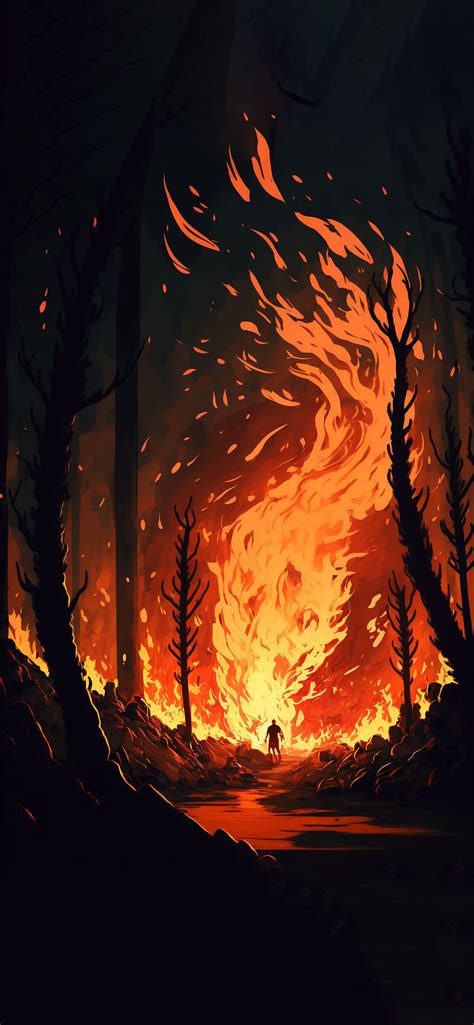 Forest Fire Art Wallpapers - Aesthetic Fire Wallpapers for iPhone