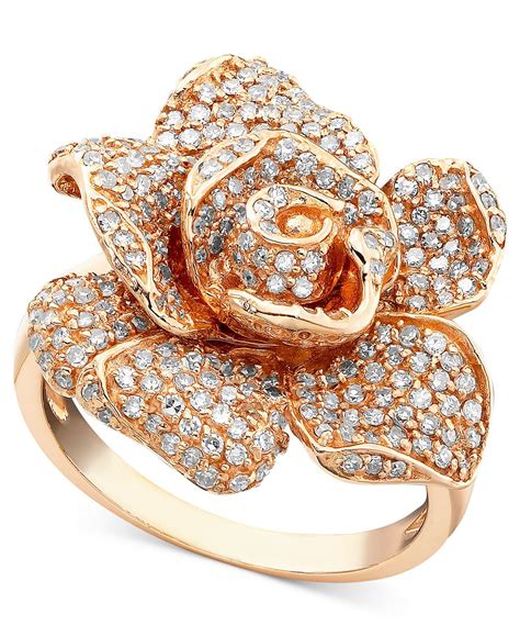 EFFY Collection Pave Rose by EFFY® Diamond Ring in 14k Rose Gold (1-1/8 ...