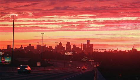 Detroit skyline sunrise Photograph by Jessica Laura | Fine Art America