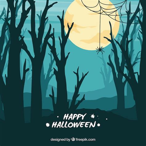 Halloween forest background Vector | Free Download