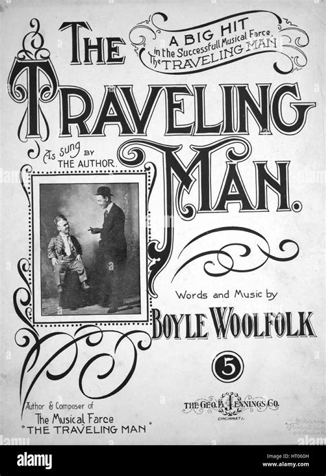 Sheet music cover image of the song 'The Traveling Man', with original ...