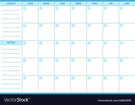 Empty planner scheduler agenda or diary template Vector Image