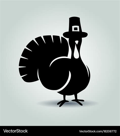 Silhouette of turkey thanksgiving day Royalty Free Vector