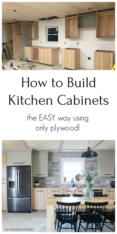 DIY Kitchen Cabinets--{Made From Only Plywood!} | Kitchen cabinets on a ...