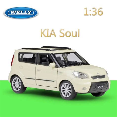 WELLY Diecast 1:36 Pull Back KIA Soul Classic High Simulation Model Car ...