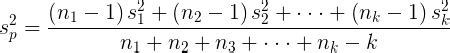 What is Pooled Variance and how is it calculated