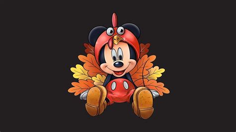 Mickey Mouse Wallpaper 4K, Thanksgiving, Disney, Turkey, 8K